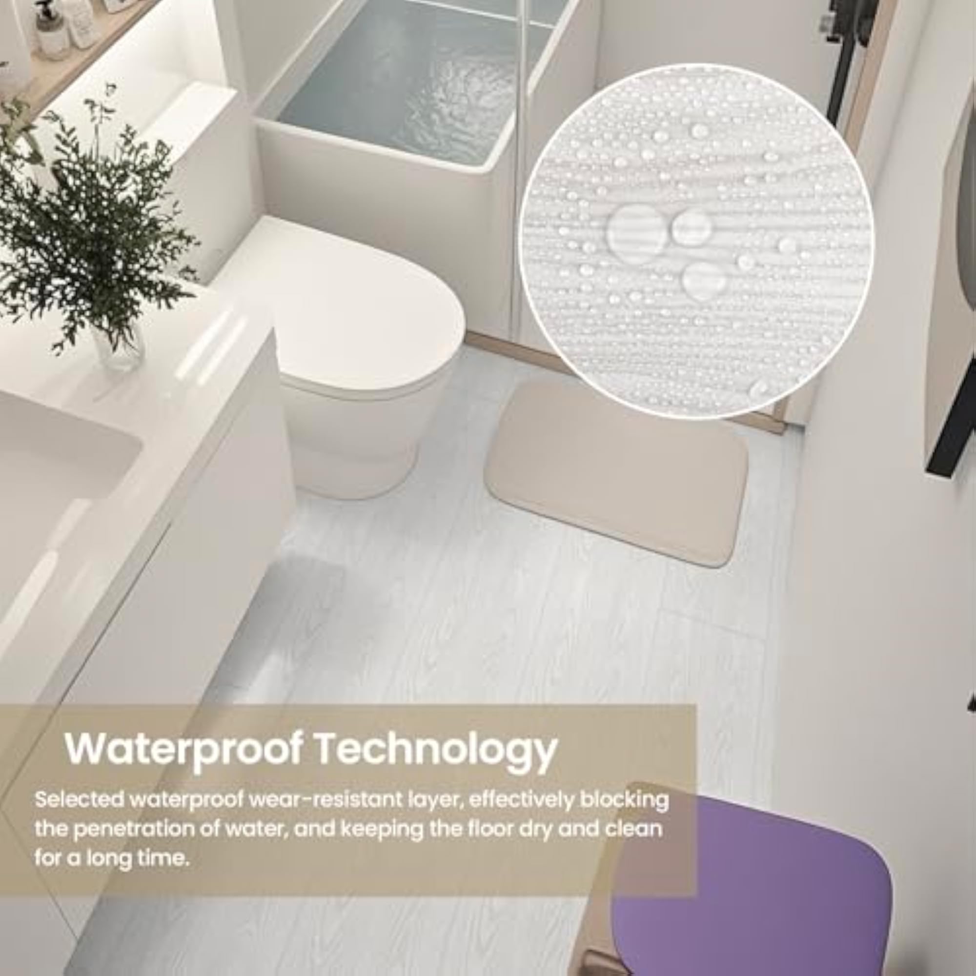 Self-Adhesive Vinyl Flooring for Kitchen & Bathroom