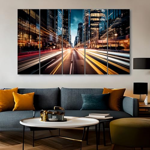 Image of The Castle Decor Fast Moving City Painting With Frame 5 Big Size (36x60) wall Art for Living Room,bedroom,drawing Room,hotels-wooden Framed-digital Painting