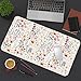 Flower Large Mouse Pad, Floral Desk Matt for Desktop, PU Leather Waterproof Desk Pad, Computer PC Laptop Protector Gaming Mouse Pads for Women Office Decor (23.6