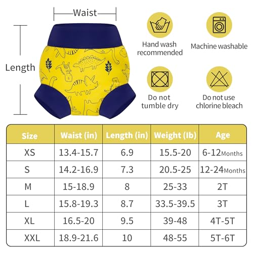Image of BIG ELEPHANT Baby Swim Diapers 3-Pack, Reusable Swimming Diapers