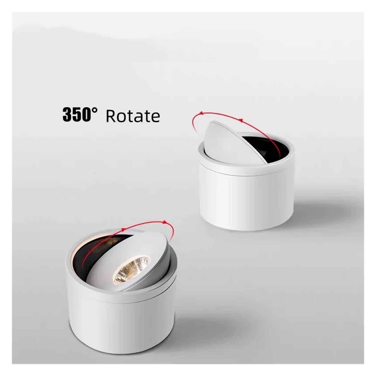 Ściemnialna lampa sufitowa LED montowana na powierzchni 7W15W18W24W, czarna, sufitowa lampa COB, obracane tło, światło punktowe do domu Koncert i wesele(Nero,Warm,12W Dimmable D74MM)
