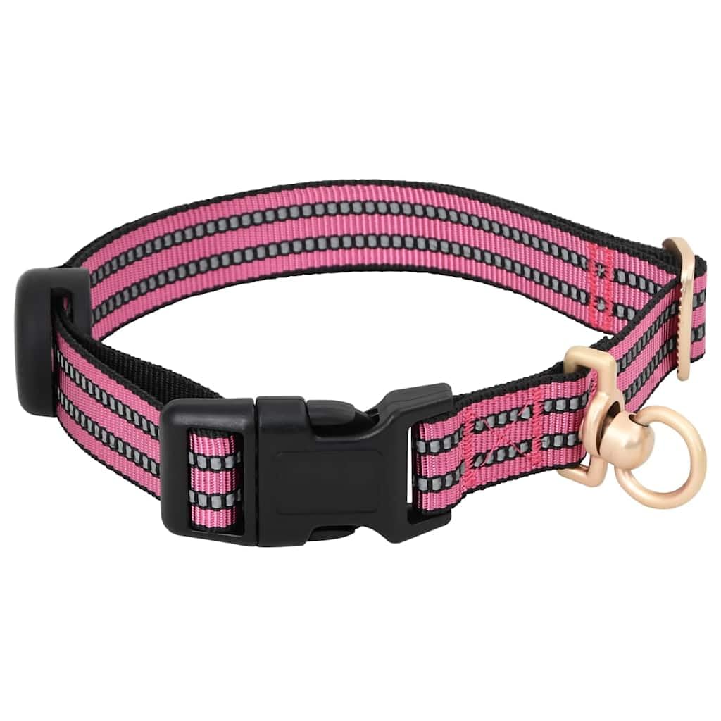 Pettorina con Guinzaglio e Collare Regolabile in Poliestere Rosa L 4 Cinghie Riflettente con Maniglia di Sicurezza per Cuccioli e Animali Domestici Ideale per Allenamento e Passeggiata
