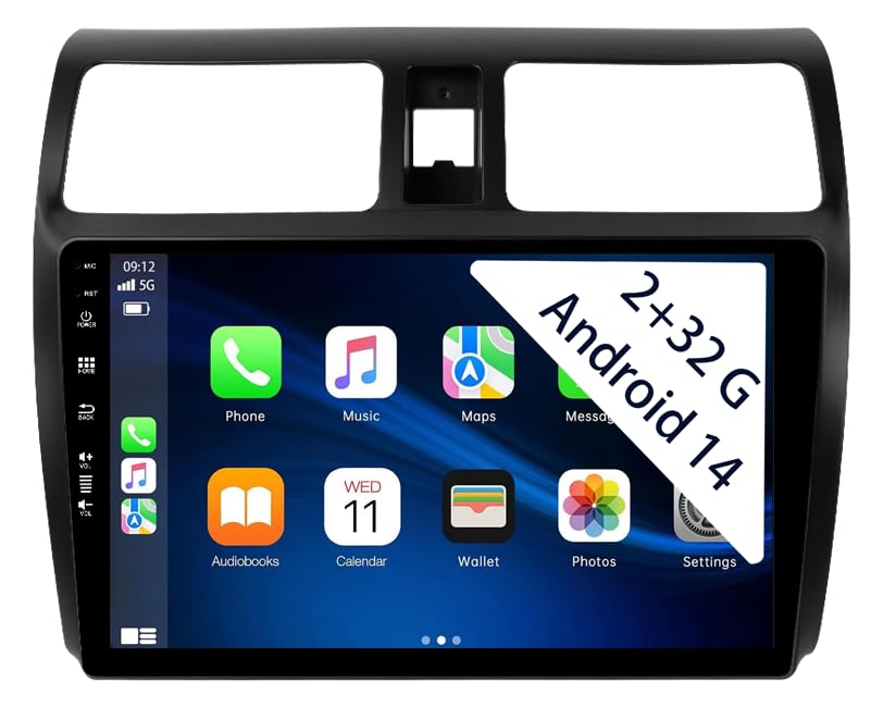 【2+32GB】 Autorradio Android 15 de 10.1 Pulgadas Radio para Suzuki Swift 2005-2010 Carplay Car Play inalámbrico Navi Pantalla Bluetooth Navegación Reproductor Estéreo Pantalla táctil