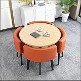 Ensemble table basse et chaise encastrées pour petit bureau, réception, table ronde de négociation pour réunions, meubles compacts à vendre magasins et espaces confortables