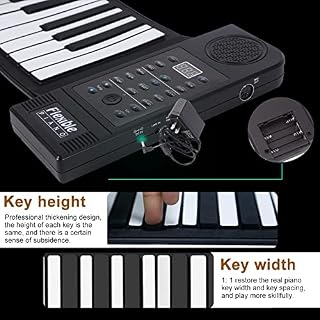 ciciglow Roll Up Piano, 61 Touches Clavier électronique Portable Hand Roll Piano Piano en Silicone Souple Clavier de Piano Flexible (C3 ~ C8) pour Les débutants/Enfants/passionnés de Musique - Les Beatles, Paul McCartney, John Lennon, RIngo Starr, George Harrison ciciglow Roll Up Piano, 61 Touches Clavier électronique Portable Hand Roll Piano Piano en Silicone Souple Clavier de Piano Flexible (C3 ~ C8) pour Les débutants/Enfants/passionnés de Musique – Image 2