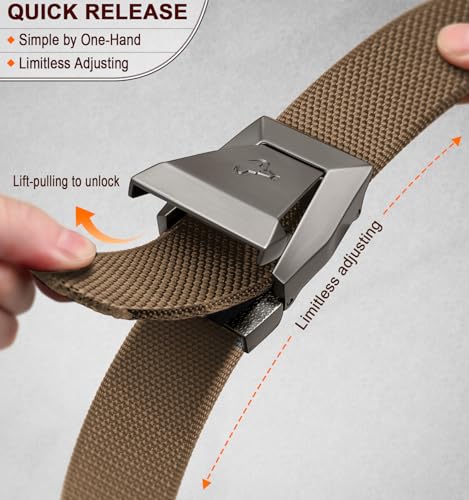 BULLIANT Men Stretch Belt, Nylon Rigger Web EDC Holster Belt for Gift Men Hiking Tactical Military Heavy Duty 1 3/8"3