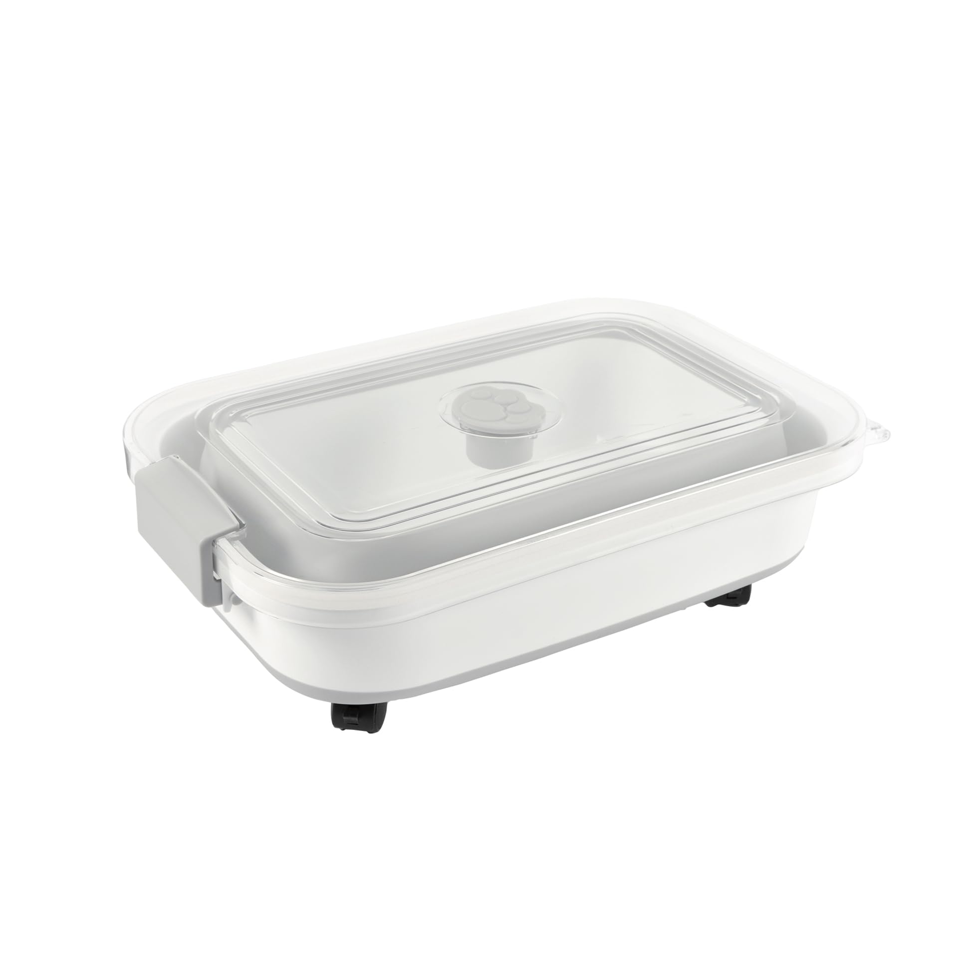 Love Story, Contenitore per crocchette retrattile 20L con paletta 44,8 x 28,3 x 28,1 cm Bianco Grigio