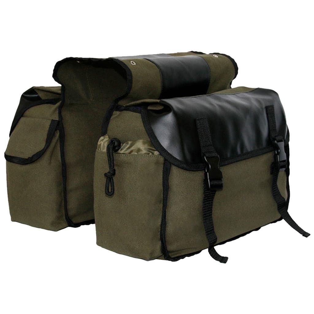 Borsa doppia impermeabile per bicicletta, con scomparti grandi, colore: verde militare