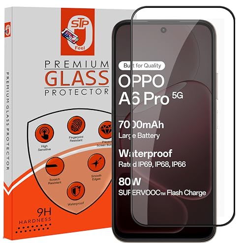 Image of Premium Tempered Glass Screen Protector Guard Compatible For Oppo A6 Pro 5G (6.75 Inch, Pack of 1) | Edge to Edge Coverage With Easy to installation kit for Smartphone