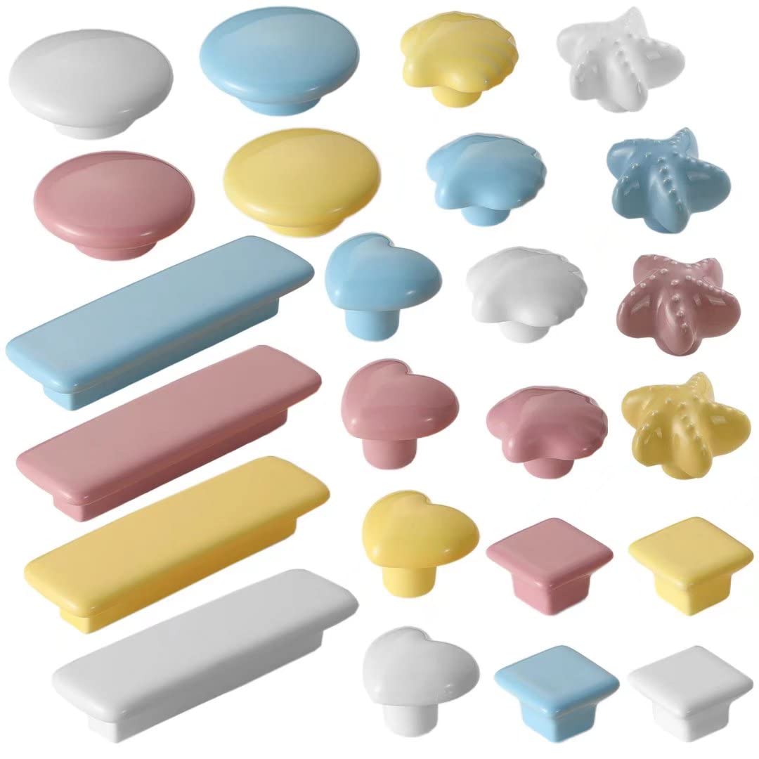 20 confezioni di maniglie da cucina in ceramica bianca per armadietti, cassetti, maniglie per camera da letto, armadietti, cassettiere, maniglie decorative, pomelli per porta