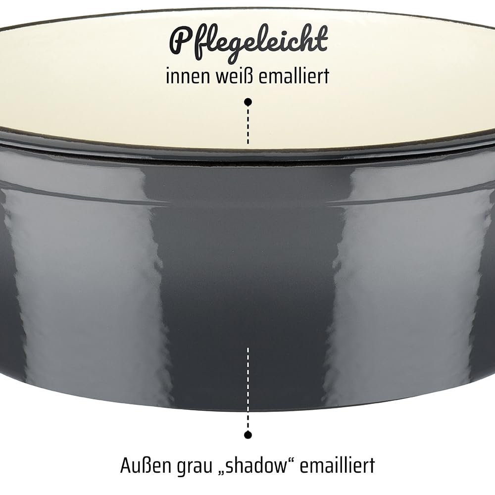 GSW 716338 Grey Shadow Bräter oval, Gusseisen, grau/creme - 33 x 25 cm