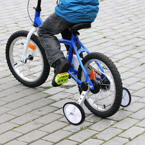 Ruedas de entrenamiento auxiliares para bicicleta Kisangel, estabilizadores traseros ajustables para bicicletas de 16 a 24 pulgadas, color plateado, par miniatura 5