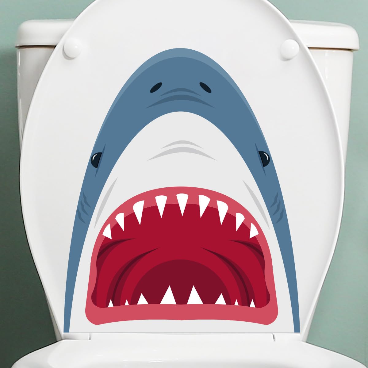 KFMON 30 * 30CM 2-4PCS Shark Toilet Seat Lid Sticker Bathroom Toilet Lid Decal Durable Self-Adhesive Toilet Lid Stickers For Bathroom Deco