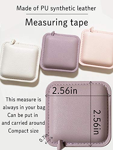 Haoa Tape Measure For Body Measuring, 79Inch/2Meters Retractable Measuring Tape For Body Fabric Sewing,Measurements Dual Sided (Square,1 Pack) (Pale Pink) #TOP5