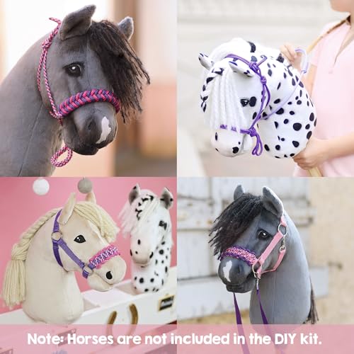 Kit de cabestro de caballo para pasatiempos con cuerda rosa 5