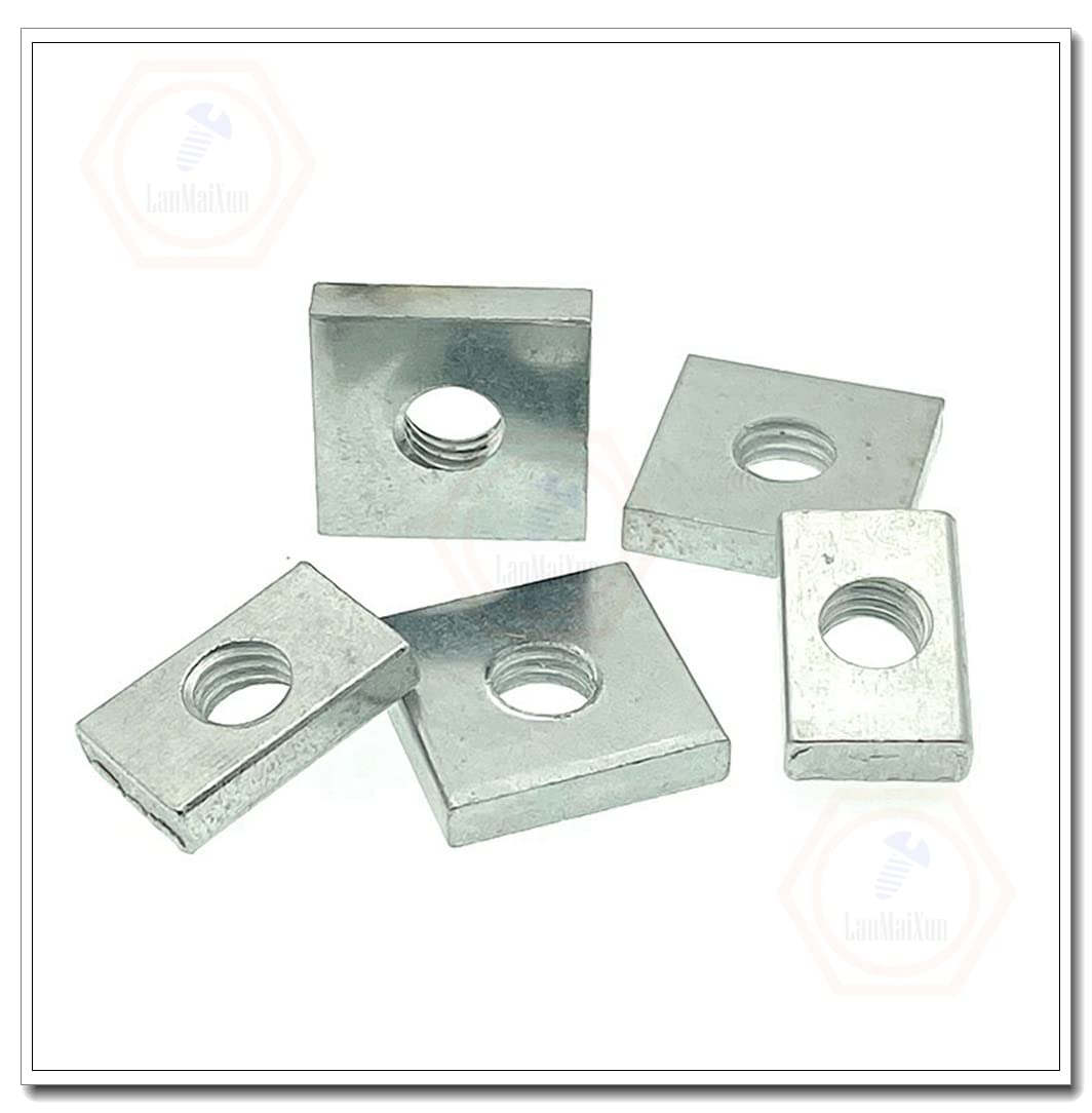 40pz M6×13×16×2mm Dadi Quadrati Dadi Rettangolari Acciaio Al Carbonio Zincato