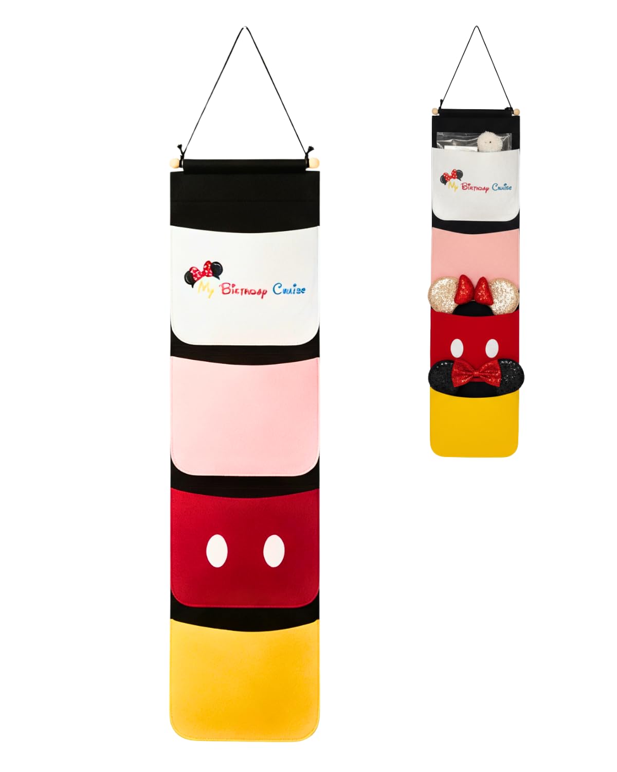 Sussie Daddy Colorful 2026 2025 Cruise Fish Extenders For Disney Door Single Two Pockets Felt Personized Gift Exchange Mail Bag Pixie Dust (, 4 Pockets)