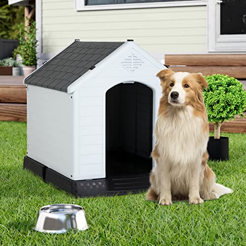 image for BestPet 39Inch Large Dog House Insulated Kennel Durable Plastic Dog Ho