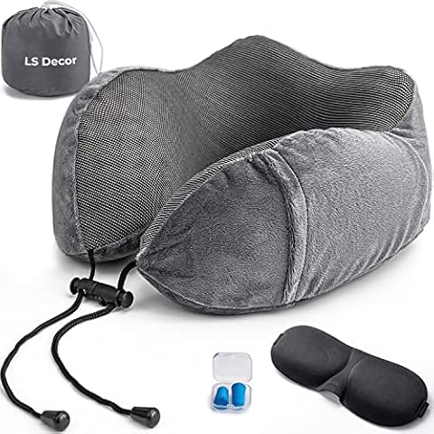 LS Decor Memory Foam Travel Neck Pillow Cover