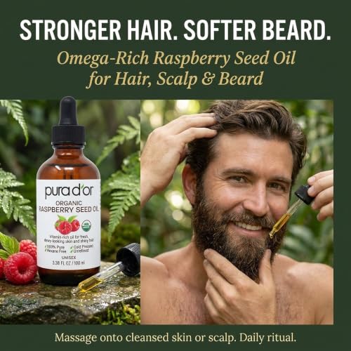 PURA D'OR 3.38 Oz ORGANIC Raspberry Seed Oil - 100% Pure USDA Certified, Cold Pressed Unrefined, Hexane-Free, Premium Grade - Sun Protection For Skin, Body & Hair - image 5