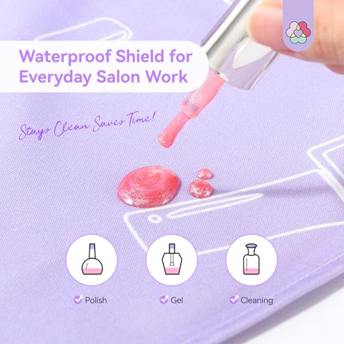Image of SAVILAND Nail Tech Apron: Waterproof with Multiple Pockets Stain-Resistant Professional Cosmetics Apron Adjustable Salon Aprons for Manicurist Technician Artist 25 * 35cm Size Women Cosmetology Smock