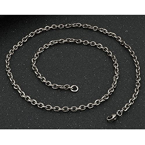 Collier Acier Inoxydable Maille Forçat Chaîne Double Noire 60CM Finition Premium