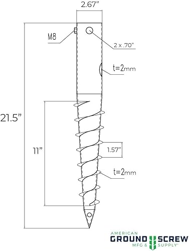 Miniatura 6 de Tornillo de tierra americano modelo 3 – Anclaje de tierra versátil para postes redondos, postes de bandera y vallas – Fácil instalación, sin