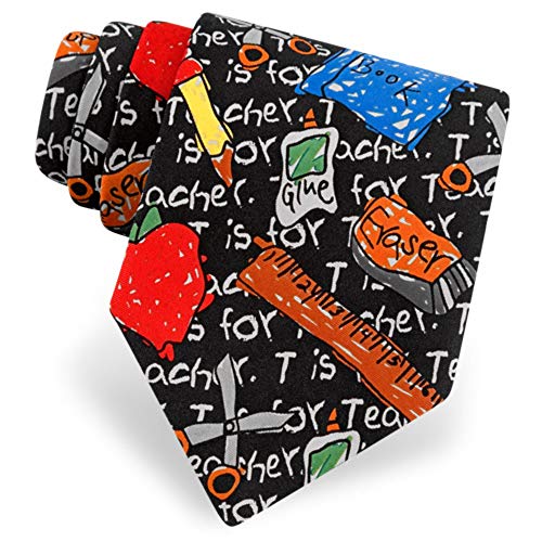 Wild Ties Teacher Black Microfiber Tie