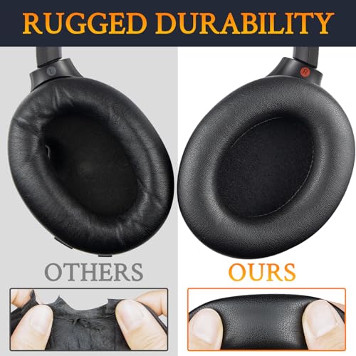 Image of SOULWIT Replacement Earpads for Sony WH-1000XM4 (WH1000XM4) Headphones, Ear Pads Cushions with Noise Isolation Foam, Added Thickness, Without Affecting Sensor - Black