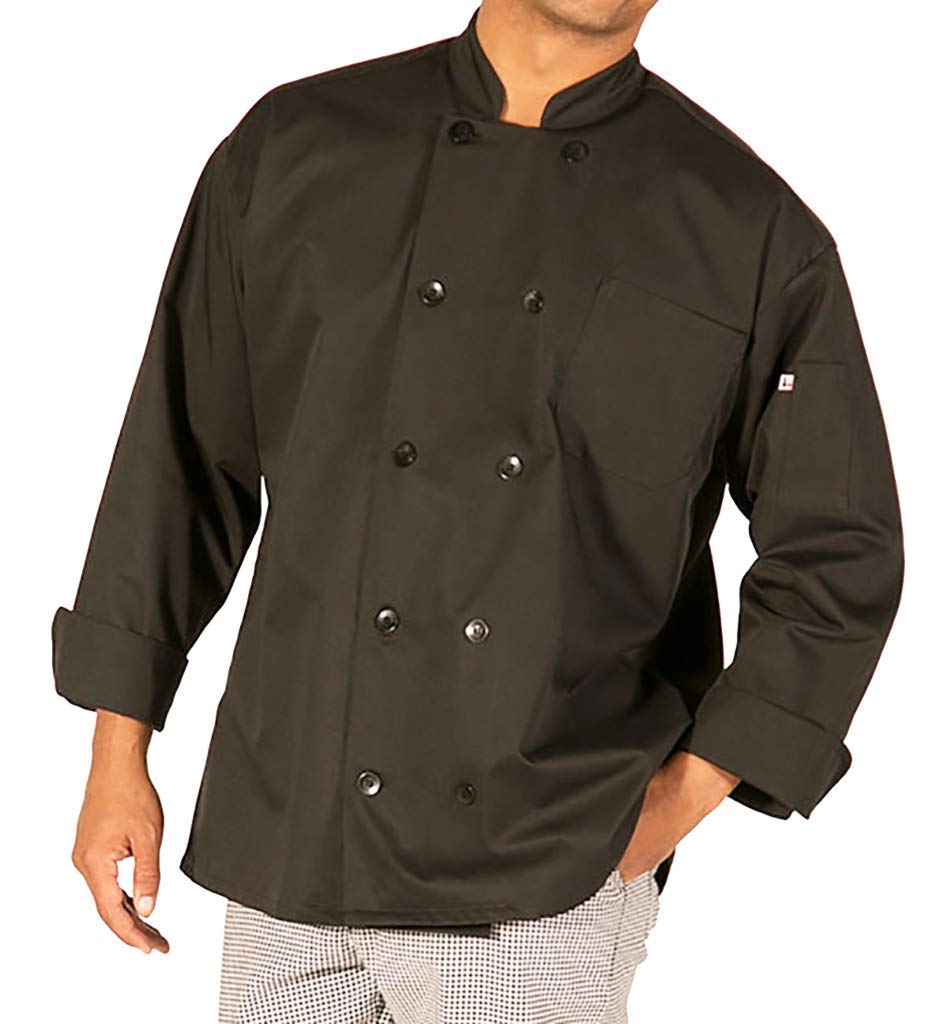HILITE Classic Chef Coat Long Sleeve - Black 560BK