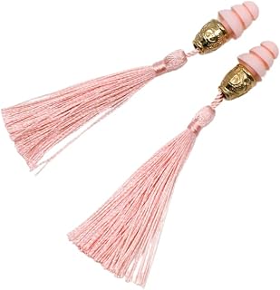 Breakfast at Tiffany's Inspired Tassel Earplug - Perfect for Audrey Hepburn Costume, Decorations, Holly Golightly - Basic Noise Cancelling Fashionable earplugs (Dusty Rose, One Size)