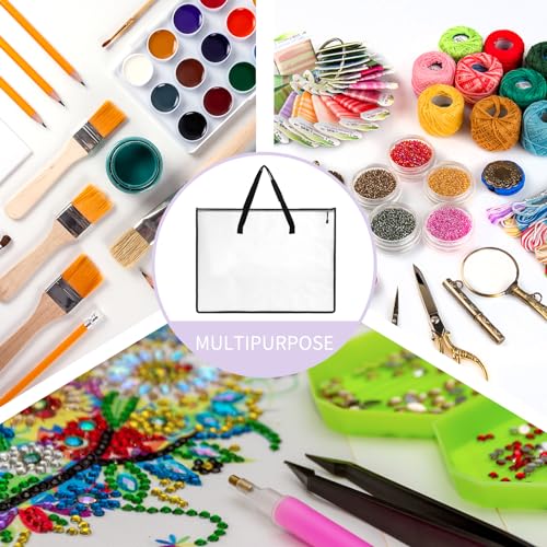 Image of EOOUT 2 Pack 18.5x24.8 Inches Art Portfolio Case, Portfolio Folder for Artwork, Posters Storage Bag with Zipper and Handle Mesh Folder Organizers for Poster, Scrapbook, Keepsake and Bulletin Board