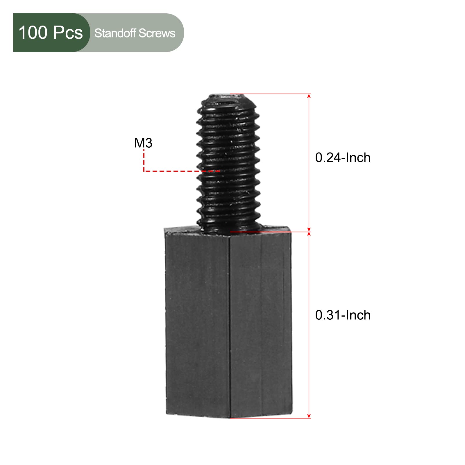 YOKIVE 100 Pcs M3 Standoff Screws, Nylon Hex PCB Standoffs with High Insulation Effect, Keep Height Consistent - Image 2