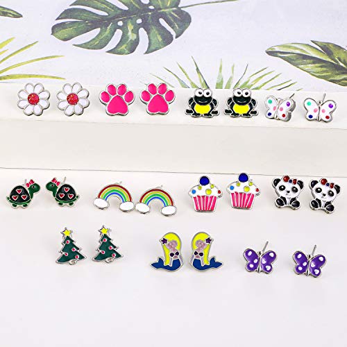 Tamhoo 33-Pair Drip Oil Enamel Earring Set- Cute Stud Earrings For Girls,Adorable & Hypoallergenic Earrings For Sensitivity-Free With Stainless Steel Post thumb #5