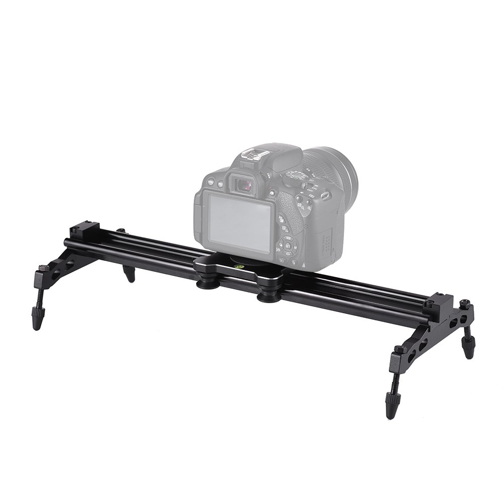 Andoer 40cm / 15.7in Slider portatile in lega di alluminio Sistema di stabilità per Nikon Canon Sony DSLR Videocamera DV Video Film Making Max. Carica 6kg / 1.3lb