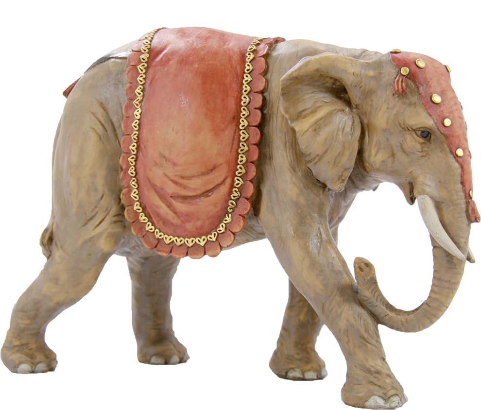FADEDA Elefante/altezza: 20 cm/dipinta a mano/personaggi fedeli ai dettagli, decorazione da tavolo di Natale accessori presepe