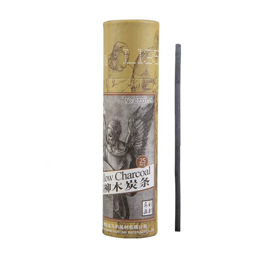YYMIYU Willow Charcoal Bar 4-5mm Sketch Sketch Charcoal Pen 25pcs/Cylinder Extra Thick Charcoal Pen