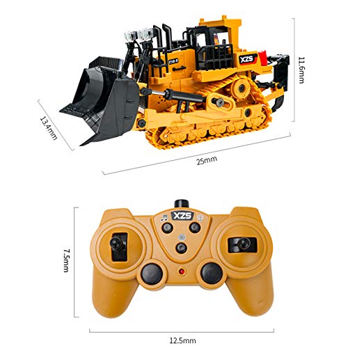 Zwbfu 1:24 2.4G 9CH RC Bulldozer RC Caminhão trator Veículos de engenharia de construção com u demon