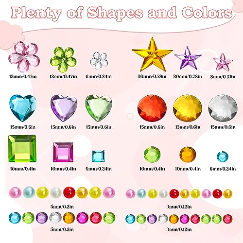 Lezmarket LZ023 3200 Pcs Gems Stickers For Kids Crafts, 10 Sheets Self Adhesive Gems Jewels Stickers thumb #2
