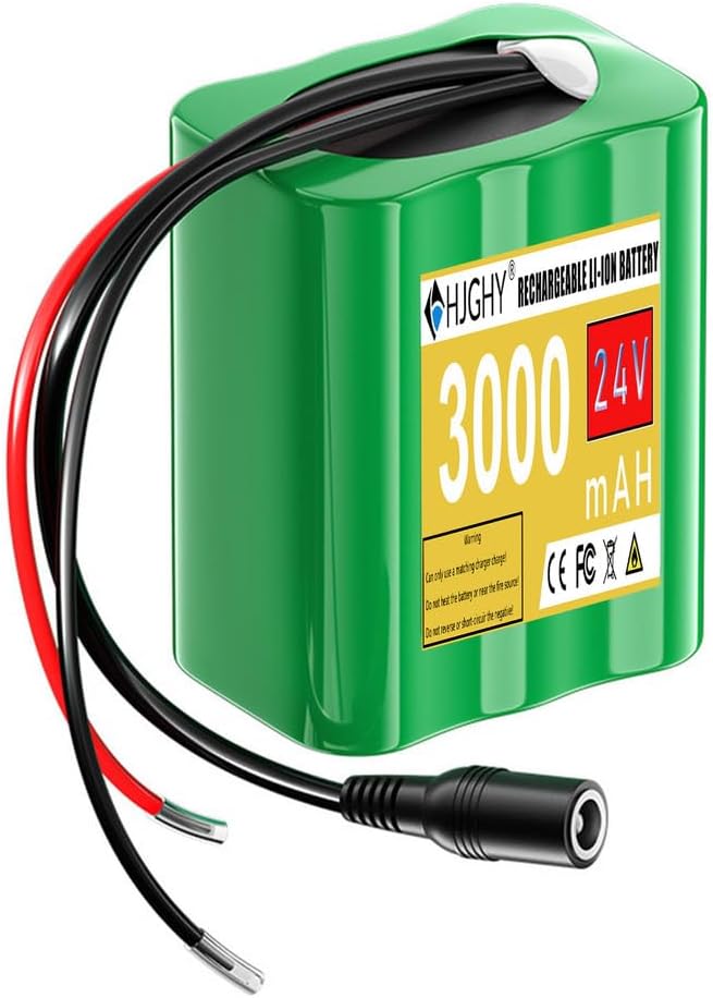 24V 3000mAh PVC Battery Pack 24V Lithium Battery for Camera/Fish Finder/LED Light Strip 24 Volt Outdoor Portable Lithium Batteries with BMS
