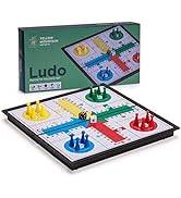 Yellow Mountain Imports Ludo Magnetic Folding Travel Board Game Set - 25 Centimeters - Portable C...