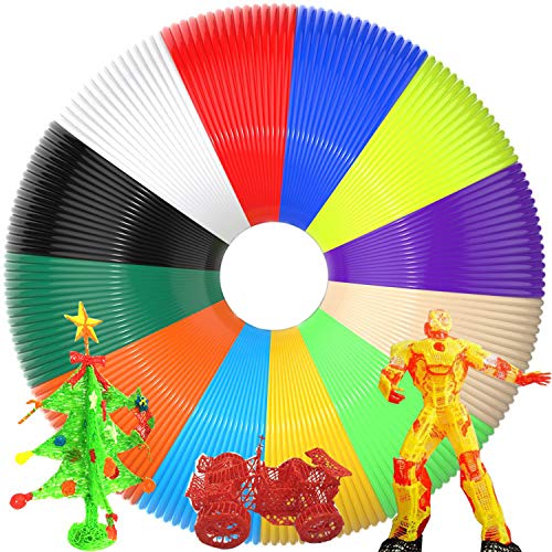 3idea 3D Printing Filament Refills 1.75mm 10 Multi Color 5m Each | Low Temperature 3D Filament, No Mess, Non-Toxic Refil