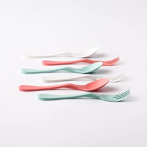 Miniatura 7 de Knork Eco Togo Ware - Paquete de 6 utensilios reutilizables de bambú a base de plantas, multicolor