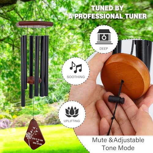 Image of ASTARIN Personalized Wind Chimes for Outside Deep Tone,Customized Windchime Outdoors, Chimes for Outdoors,Sympathy Wind Chimes Memorial for Mom Dad, All Metal Wind Chime