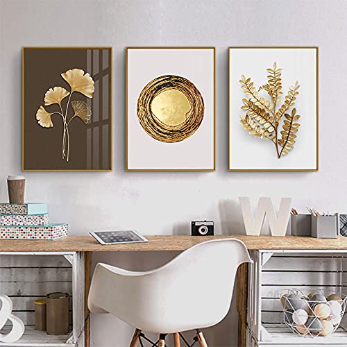 Impression sur toile moderne feuilles dorées : sublimez votre salon terne
