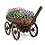OIPRTGFJ Wooden Wagon Planter Box, Garden Planter with Wheels,Decorative Flower Planter for Flowers Herbs Vegetables for Indoor & Outdoor Decor,Wooden Flower Cart for Patio Garden Balcony