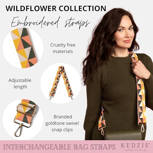 KEDZIE Eclipse Convertible Purse Wallet (Cream) & Interchangeable 2-Inch Bag Strap (Gilded)3