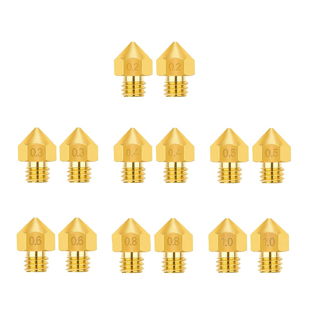 3D Drucker Düse Set/Nozzle Set (14 Stück) - MK8 Nozzle für 0.2mm,0.3mm ...