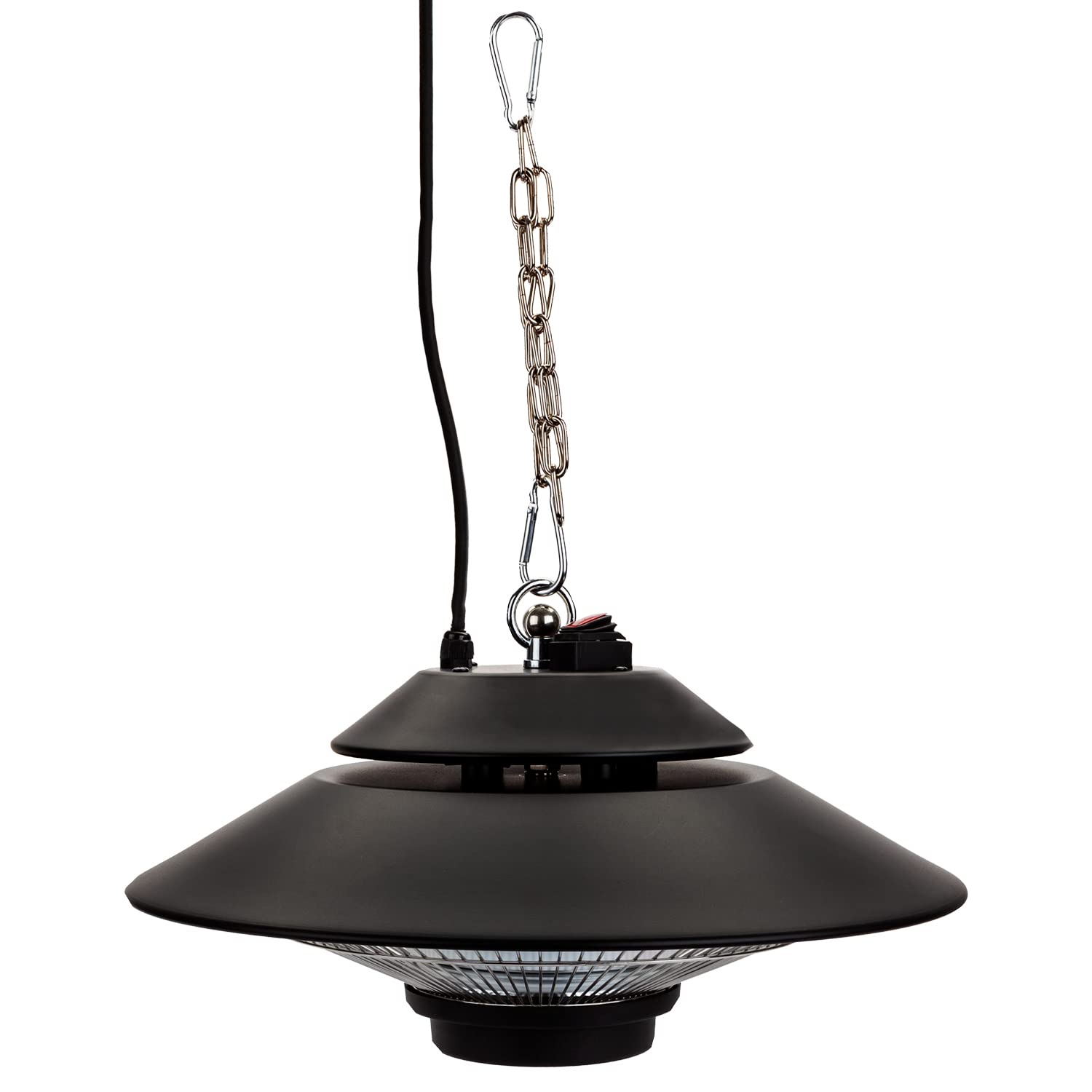 VFM - Orma Deluxe Ceiling Mounted Heater Black Instant Heat Infrared Gazebo Patio Lamp - Summer Parties and Bbqs