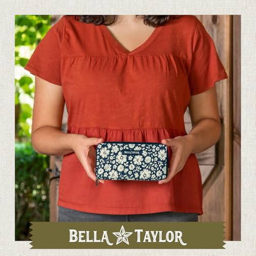 Bella Taylor Slim Card Wallet for Women, Bicolor Floral Navy by Bella Taylor - Used condition - Image 2
